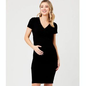 Ripe Maternity Embrace Nursing and Maternity Dress Black M